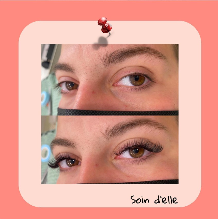 extension de cils avant - après la pose